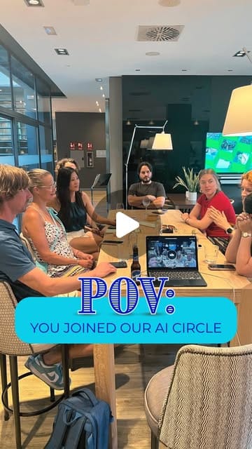 A short montage of Mallorca Minds participants seated around a table during an AI Circle discussion.