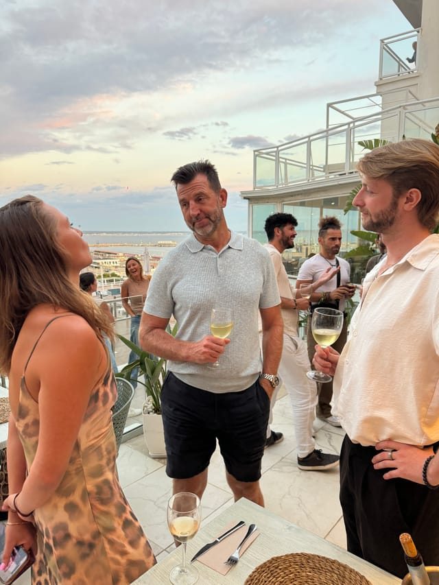 People connecting during a networking break